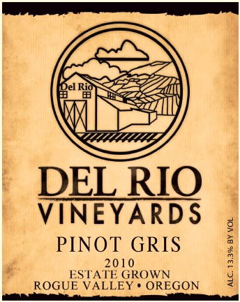 TABC label artwork for Del Rio Vineyards Pinot Gris