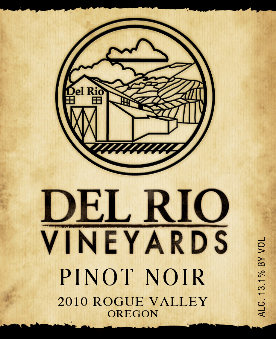 TABC label artwork for Del Rio Vineyards Pinot Noir