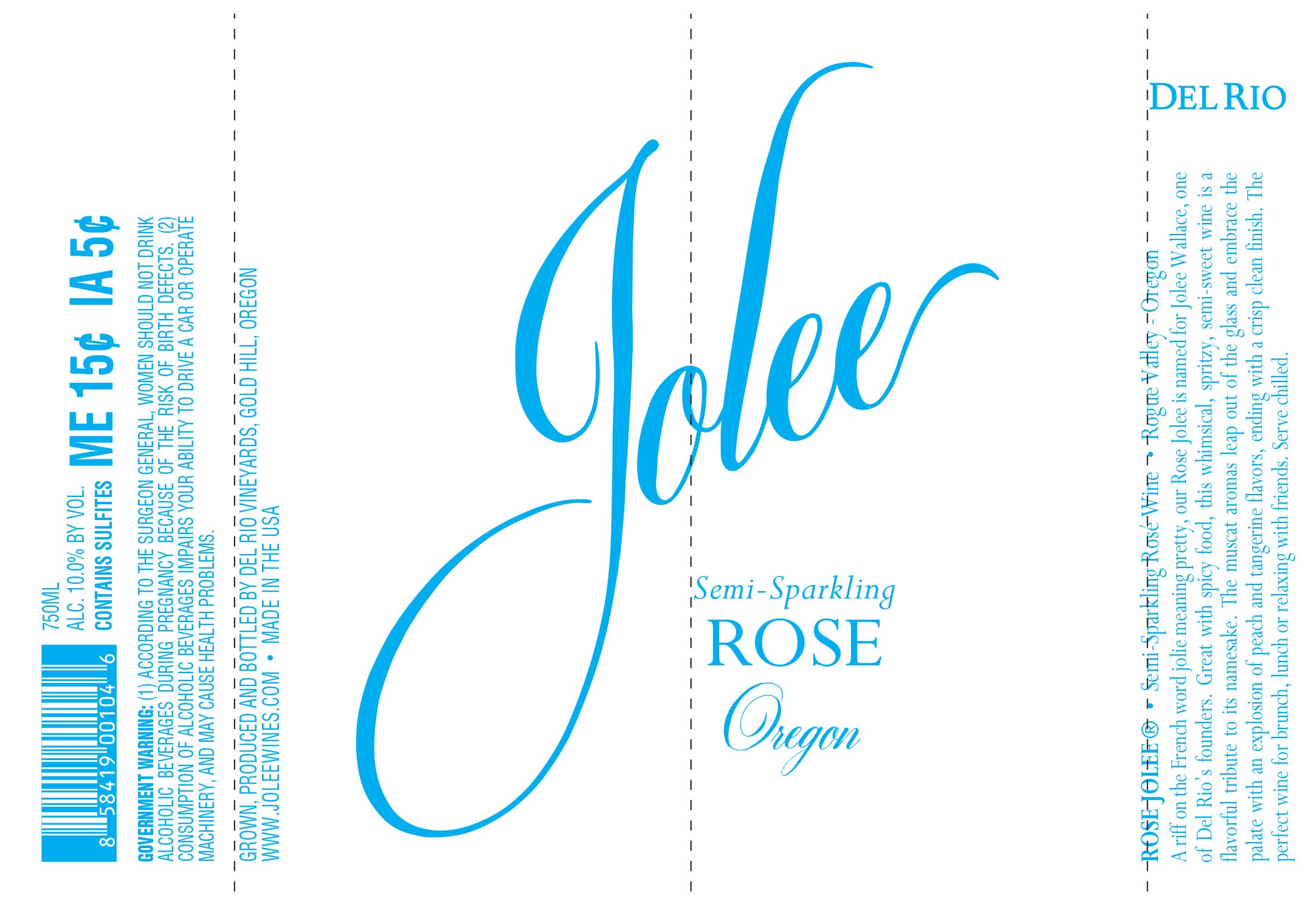 TABC label artwork for Jolee Rose