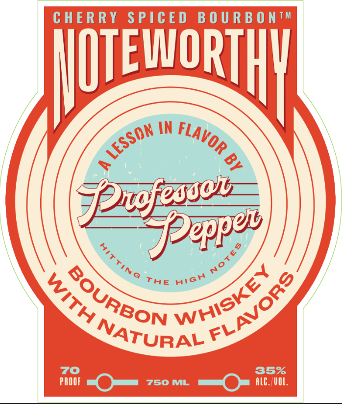 TABC label artwork for Noteworthy Cherry Spiced Bourbon Professor Pepper