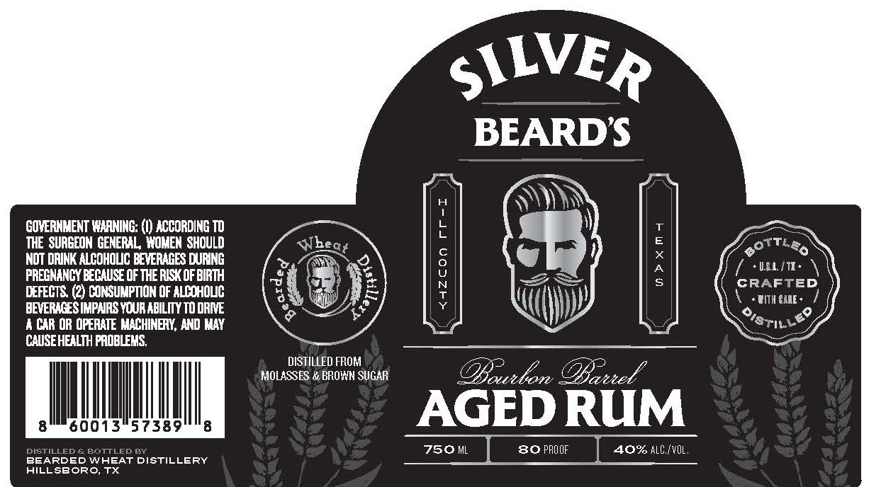 TABC label artwork for Silver Beard's Bourbon Barrel Aged Rum