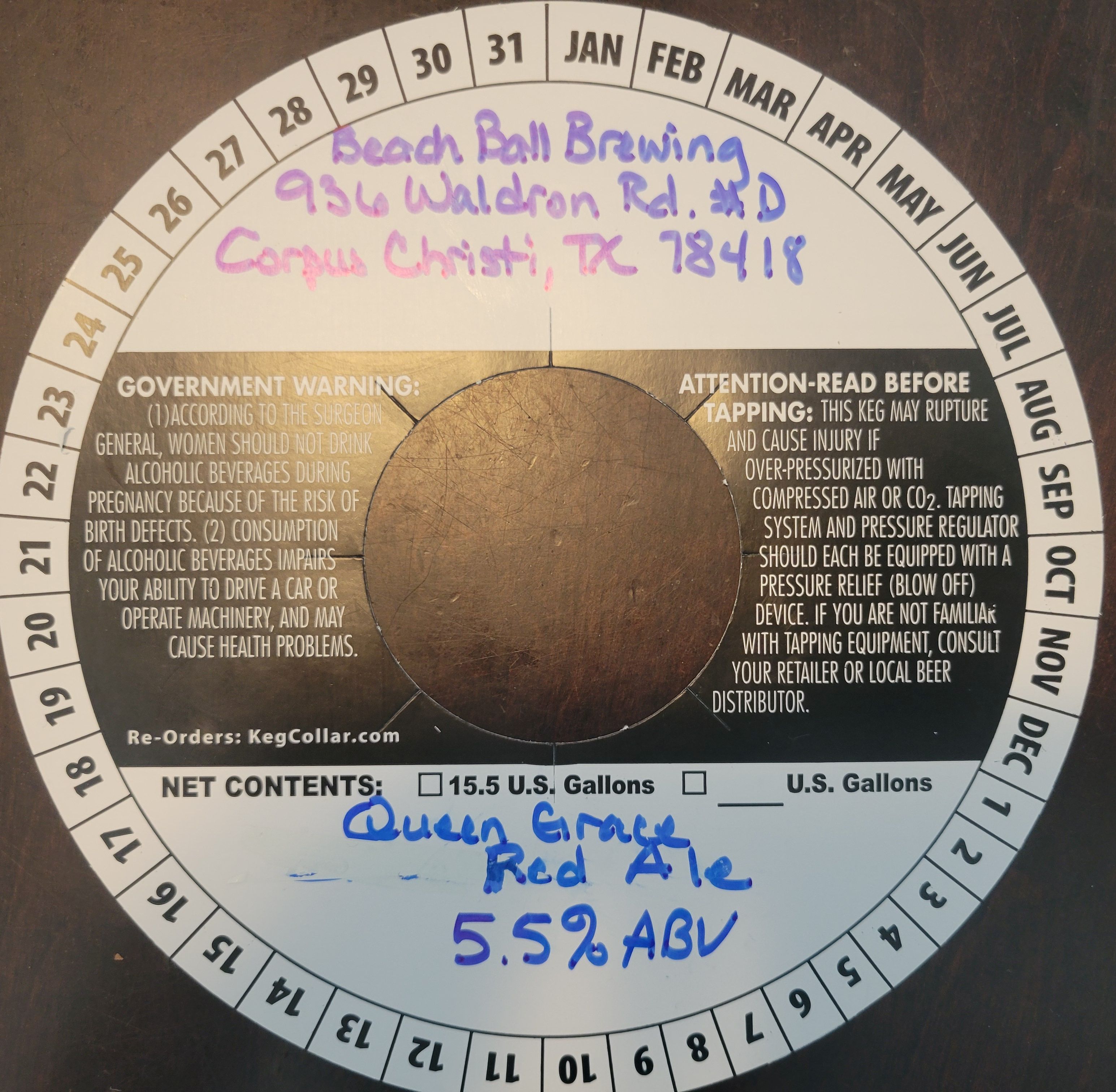 TABC label artwork for Queen Grace Red Ale