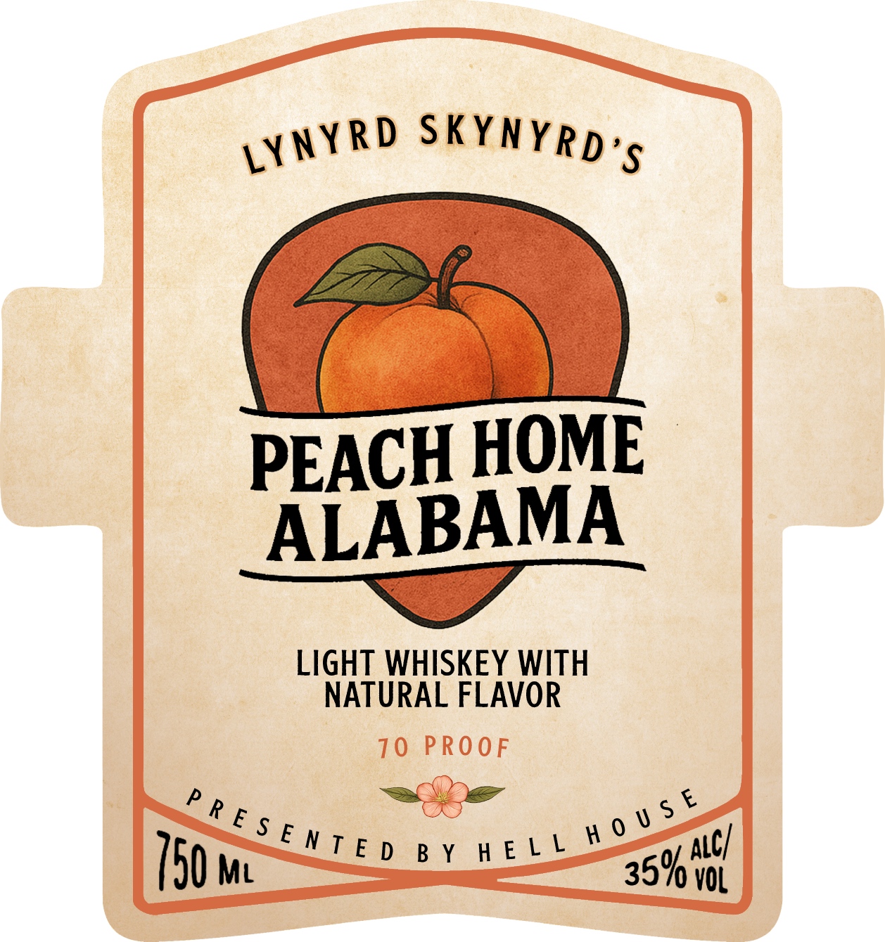 TABC label artwork for Peach Home Alabama Light Whiskey With Natural Flavor