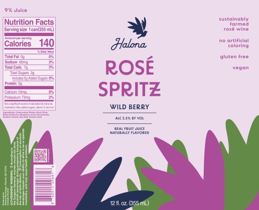 TABC label artwork for Halona Beverages Rose Spritz Wild Berry