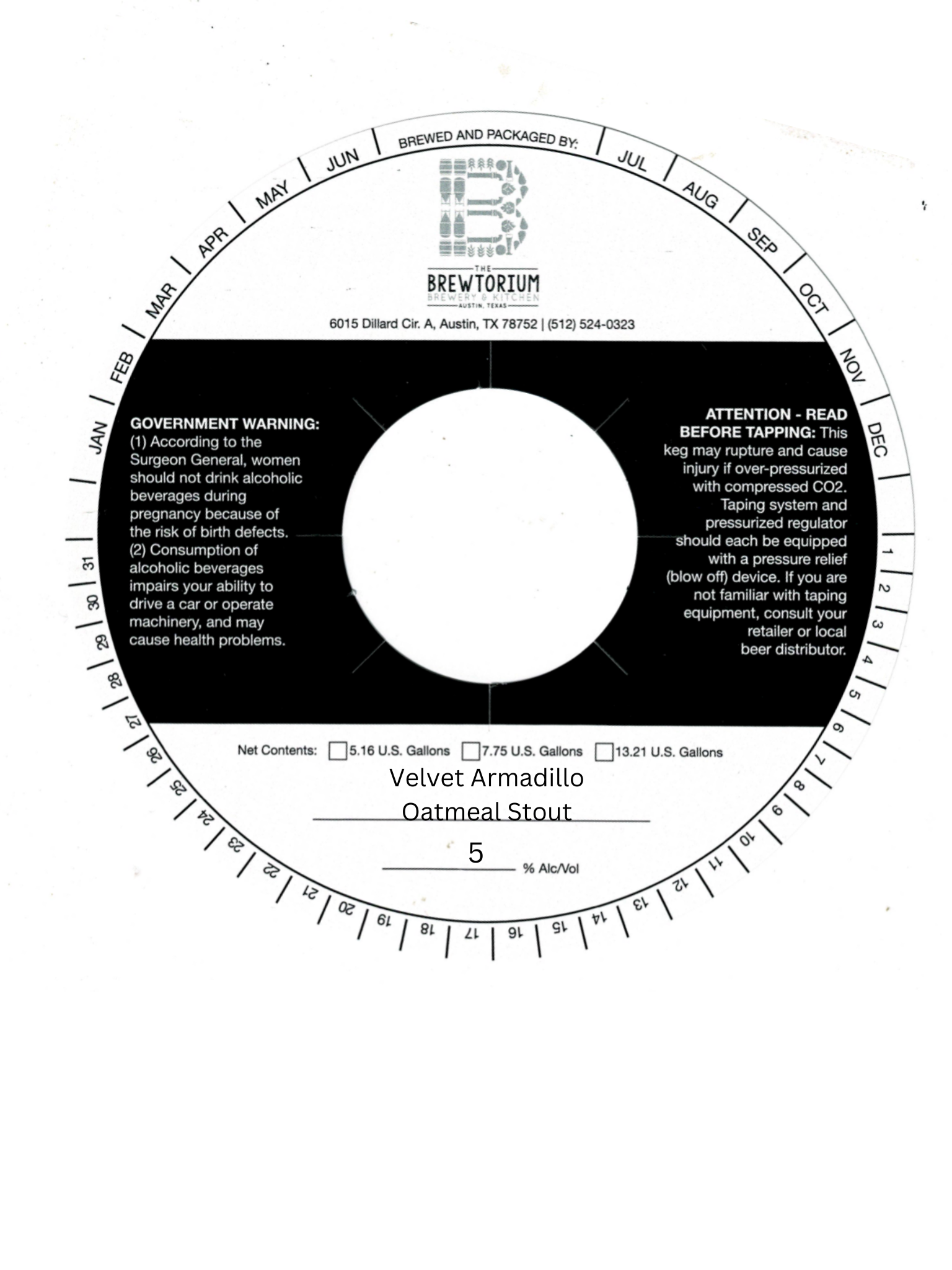 TABC label artwork for Velvet Armadillo