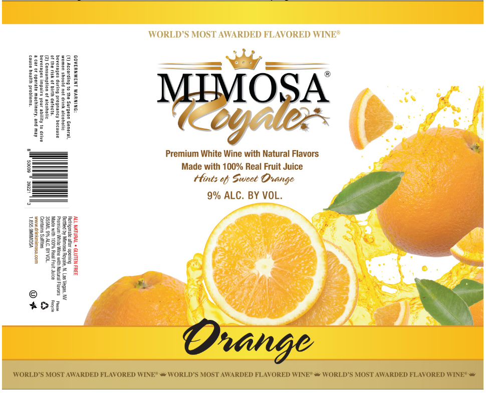 TABC label artwork for Mimosa Royale Orange Pack 4