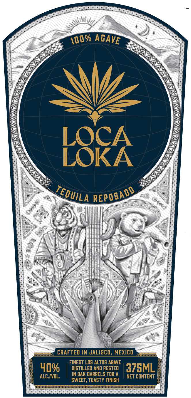 TABC label artwork for Loca Loka Tequila Reposado 100% Agave