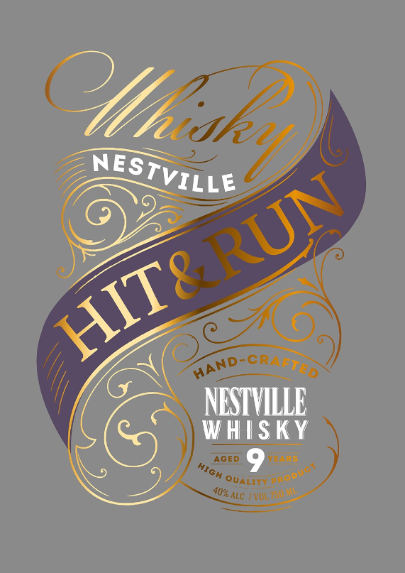 TABC label artwork for HIT & RUN WHISKY Nestville 9Y ,750 mL, 40%