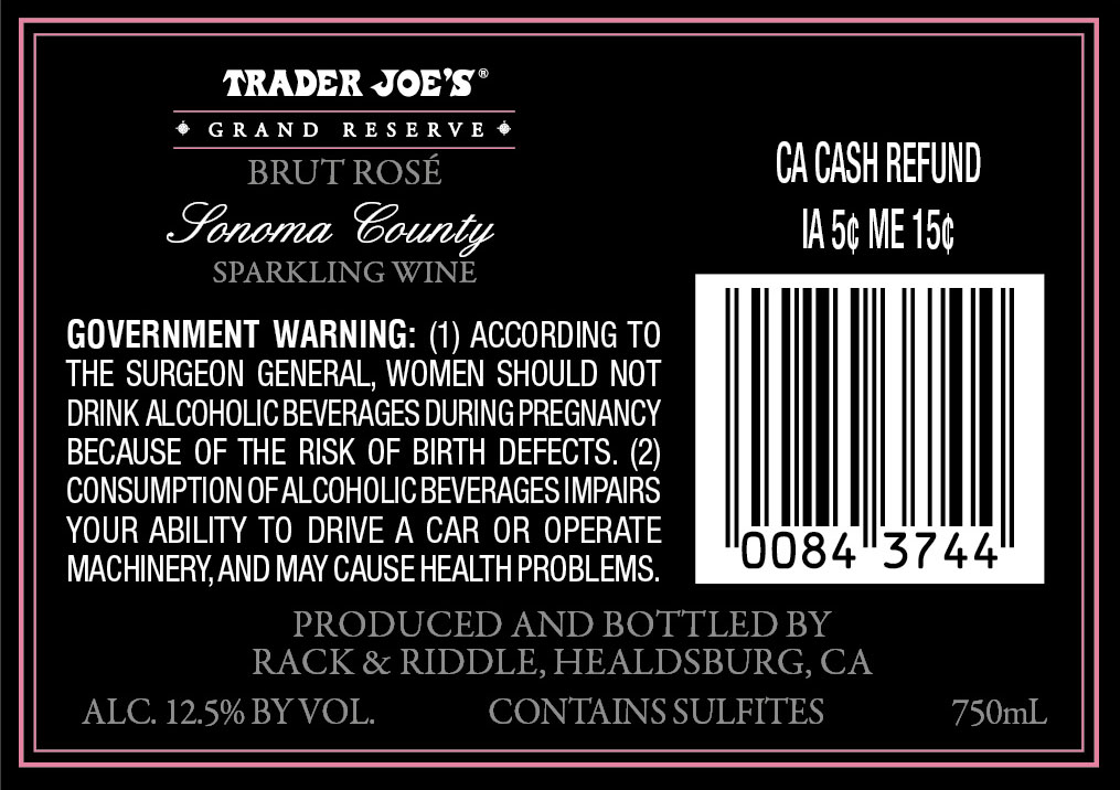 TABC label artwork for Trader Joe's Grand Reserve Brut Rose