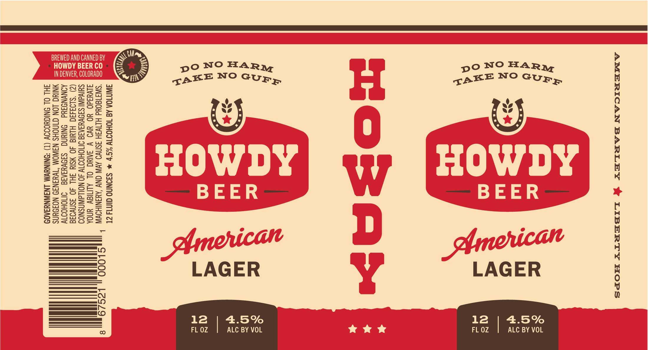 TABC label artwork for HOWDY BEER