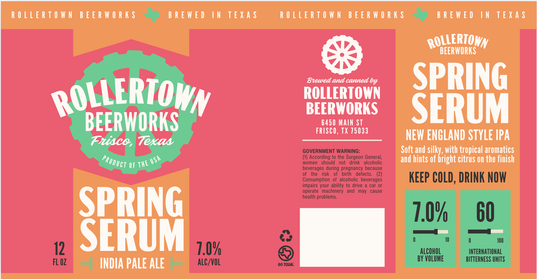 TABC label artwork for SPRING SERUM INDIA PALE ALE