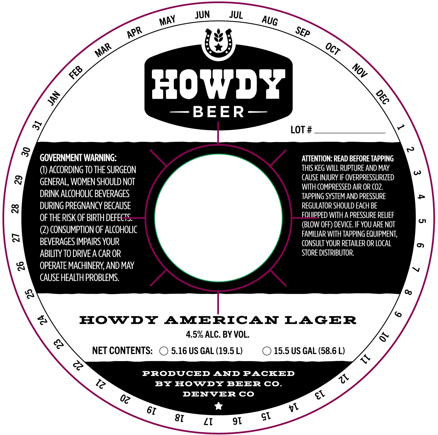 TABC label artwork for HOWDY BEER