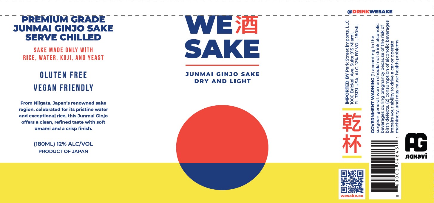 TABC label artwork for WESAKE Junmai Ginjo Sake Dry And Light