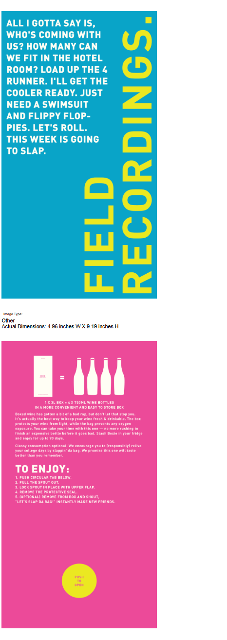 TABC label artwork for Field Recordings Gamay Noir Boxie