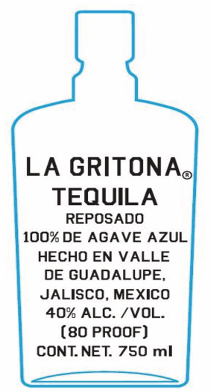 TABC label artwork for La Gritona Tequila Reposado 100% Agave Azul