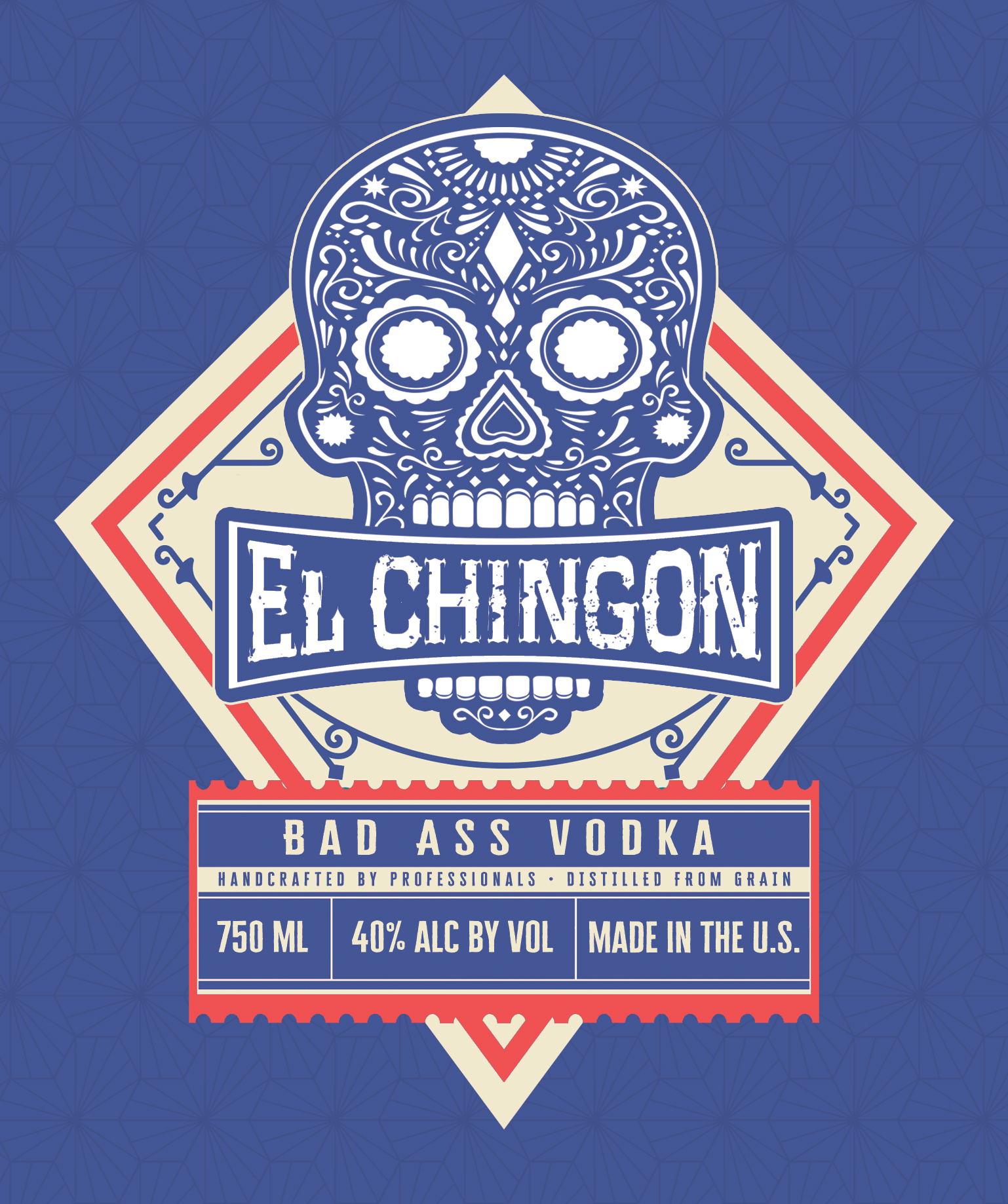 TABC label artwork for El Chingon Badass Vodka
