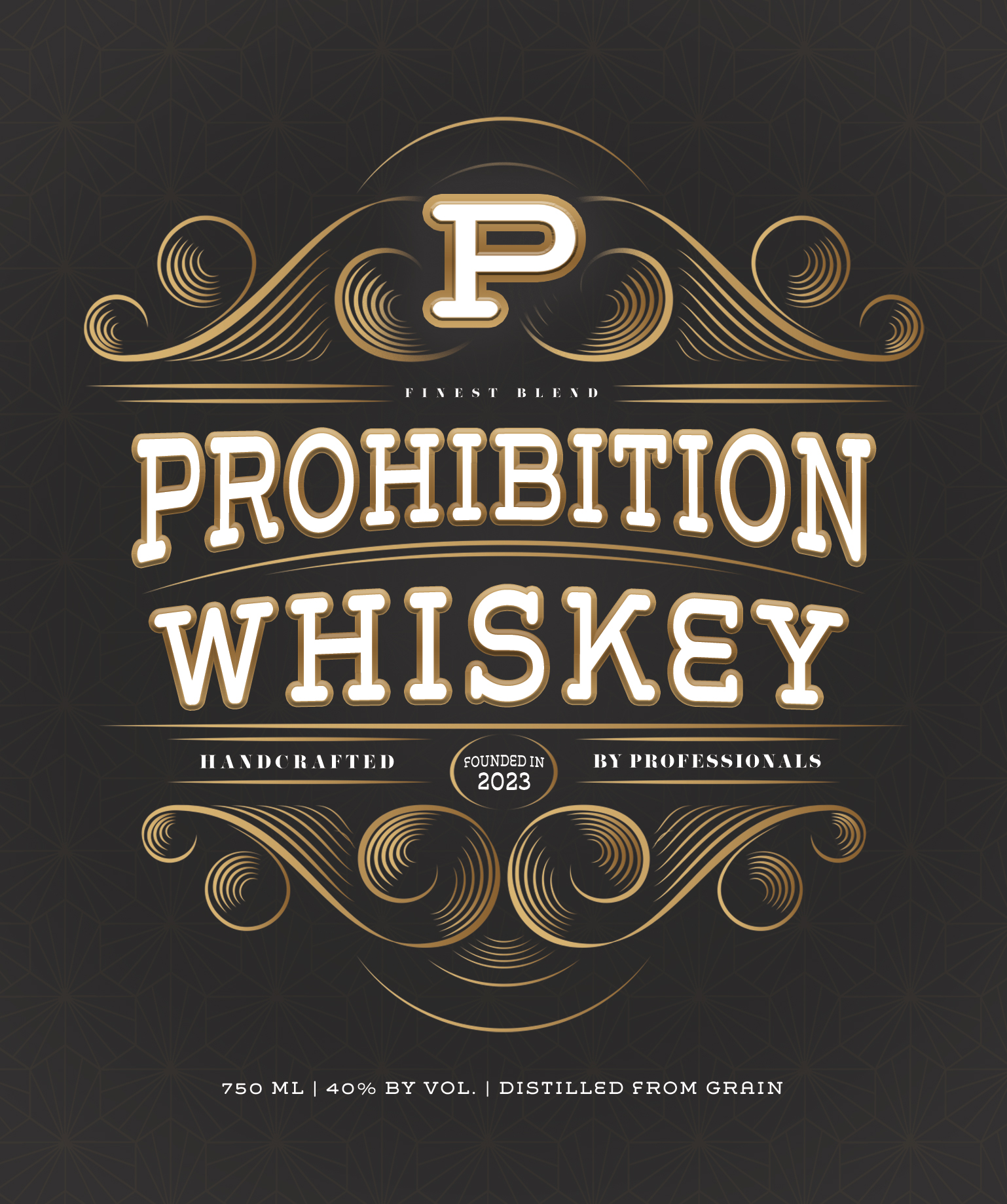 TABC label artwork for PROHIBITION WHISKEY