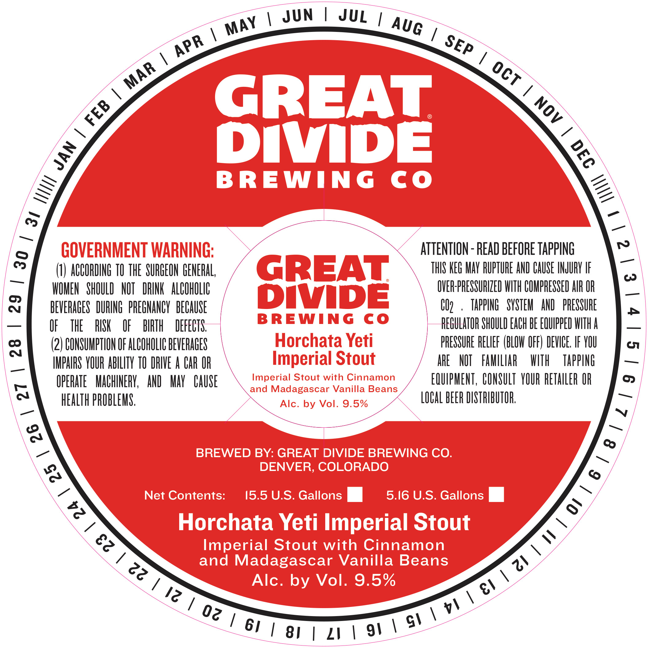 TABC label artwork for HORCHATA YETI