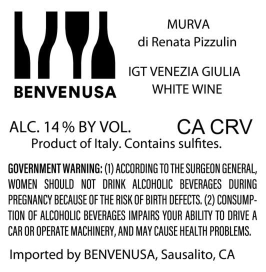 TABC label artwork for Murva Bianco Venezia Giulia