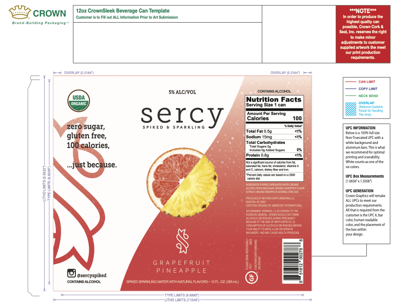 TABC label artwork for Sercy Organic - Grapefruit Pineapple