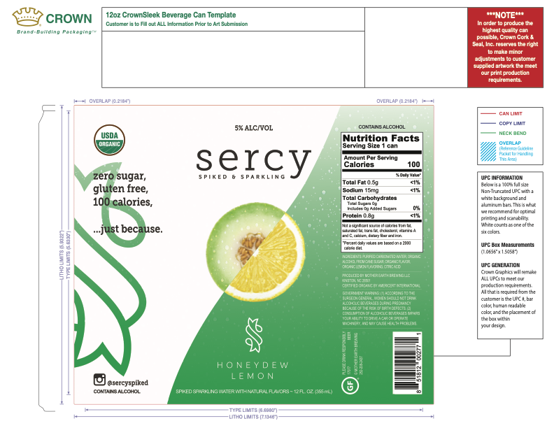 TABC label artwork for Sercy Organic - Honeydew Lemon