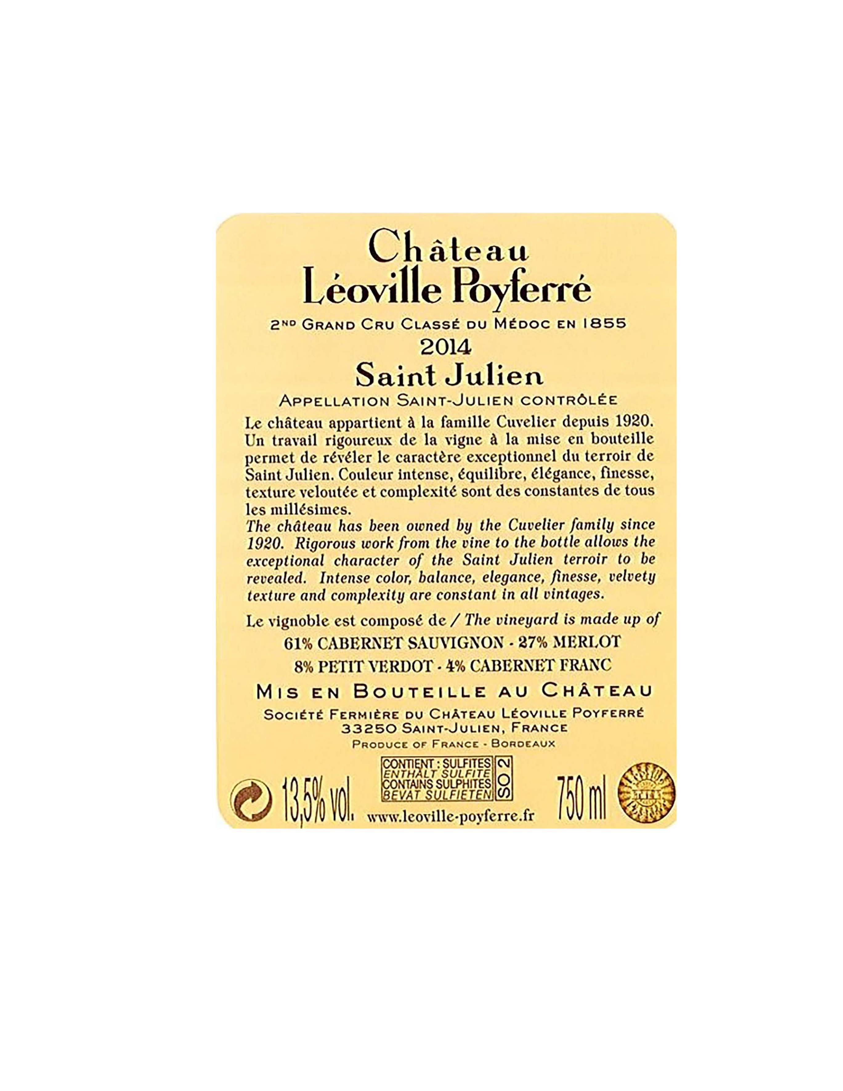 TABC label artwork for Ch Leoville Poyferre St Julien