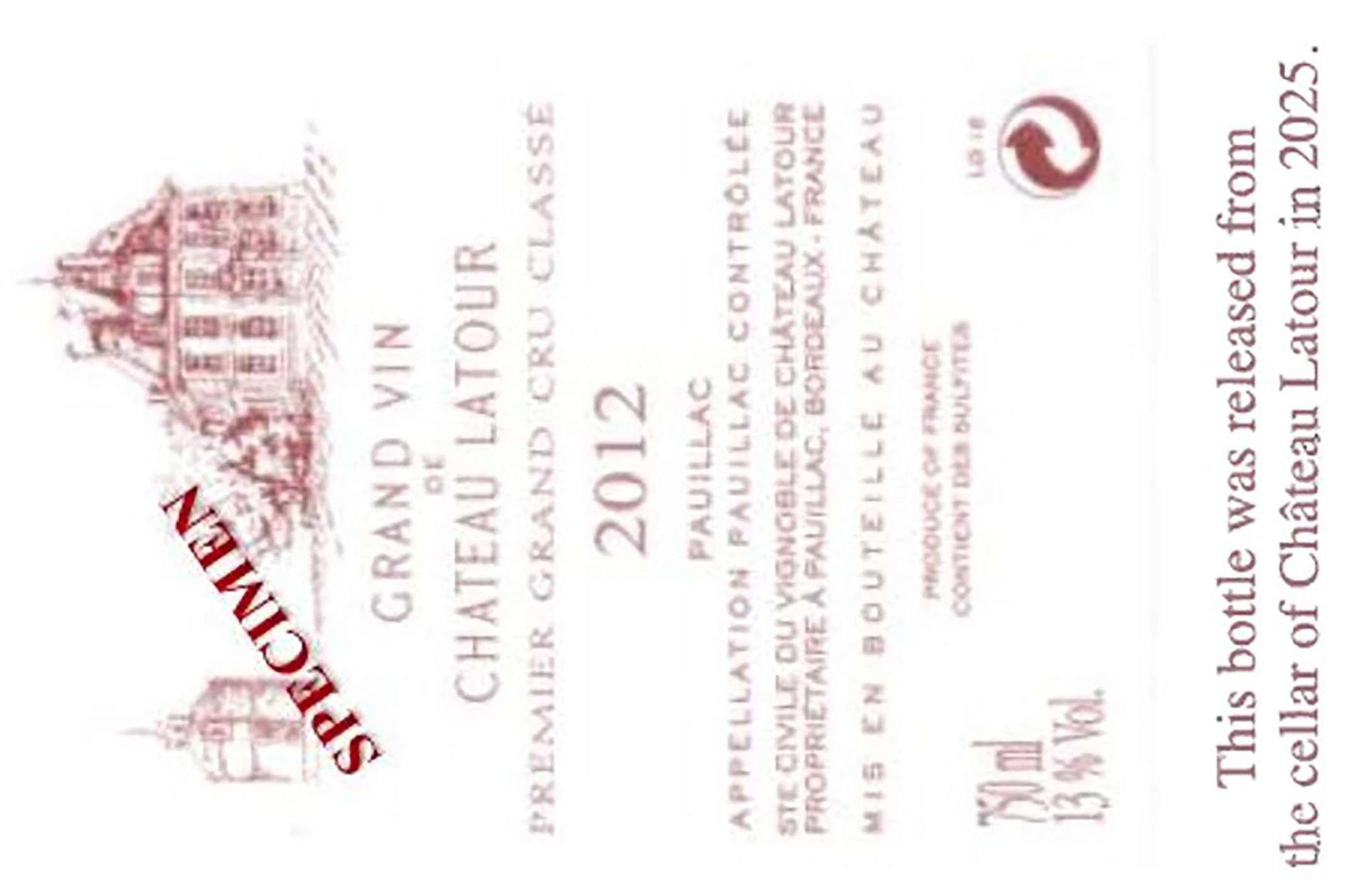 TABC label artwork for Chateau Latour Pauillac