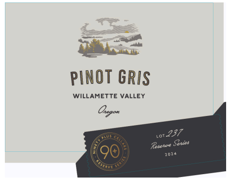 TABC label artwork for 90+ Cellars Lot 237 Pinot Gris