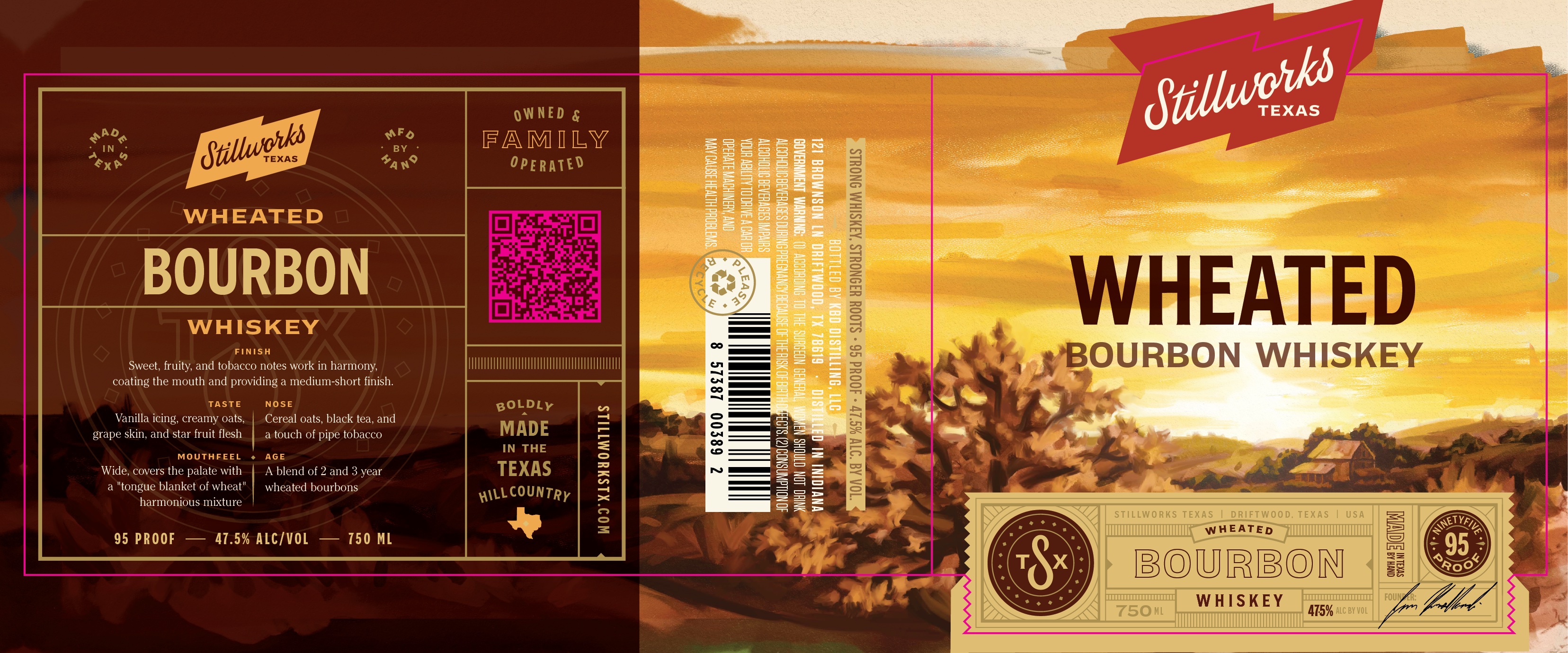 TABC label artwork for Wheated Bourbon Whiskey