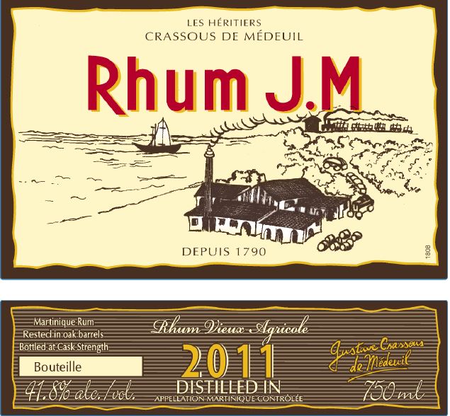 TABC label artwork for Rhum J.M Vieux Agricole 2011