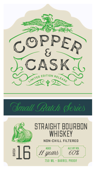 TABC label artwork for Copper & Cask Small Batch #16
