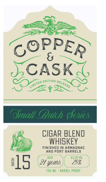 TABC label artwork for Copper & Cask Small Batch #15