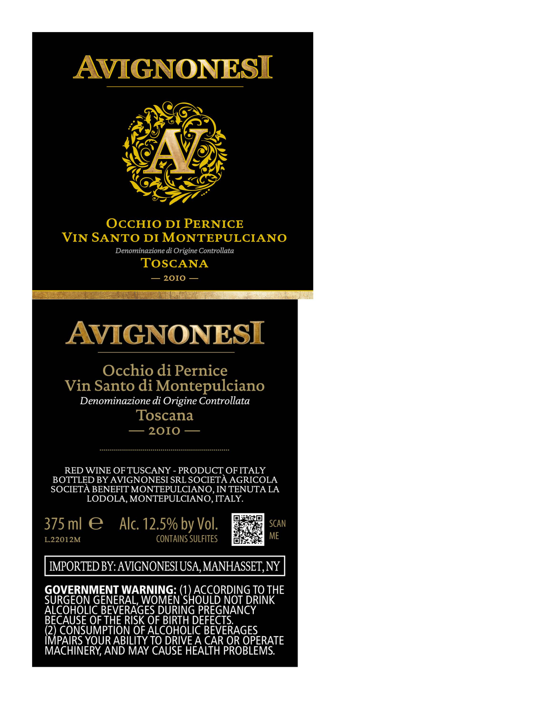 TABC label artwork for Avignonesi Occhio Di Pernice Vin Santo Di Montepulciano