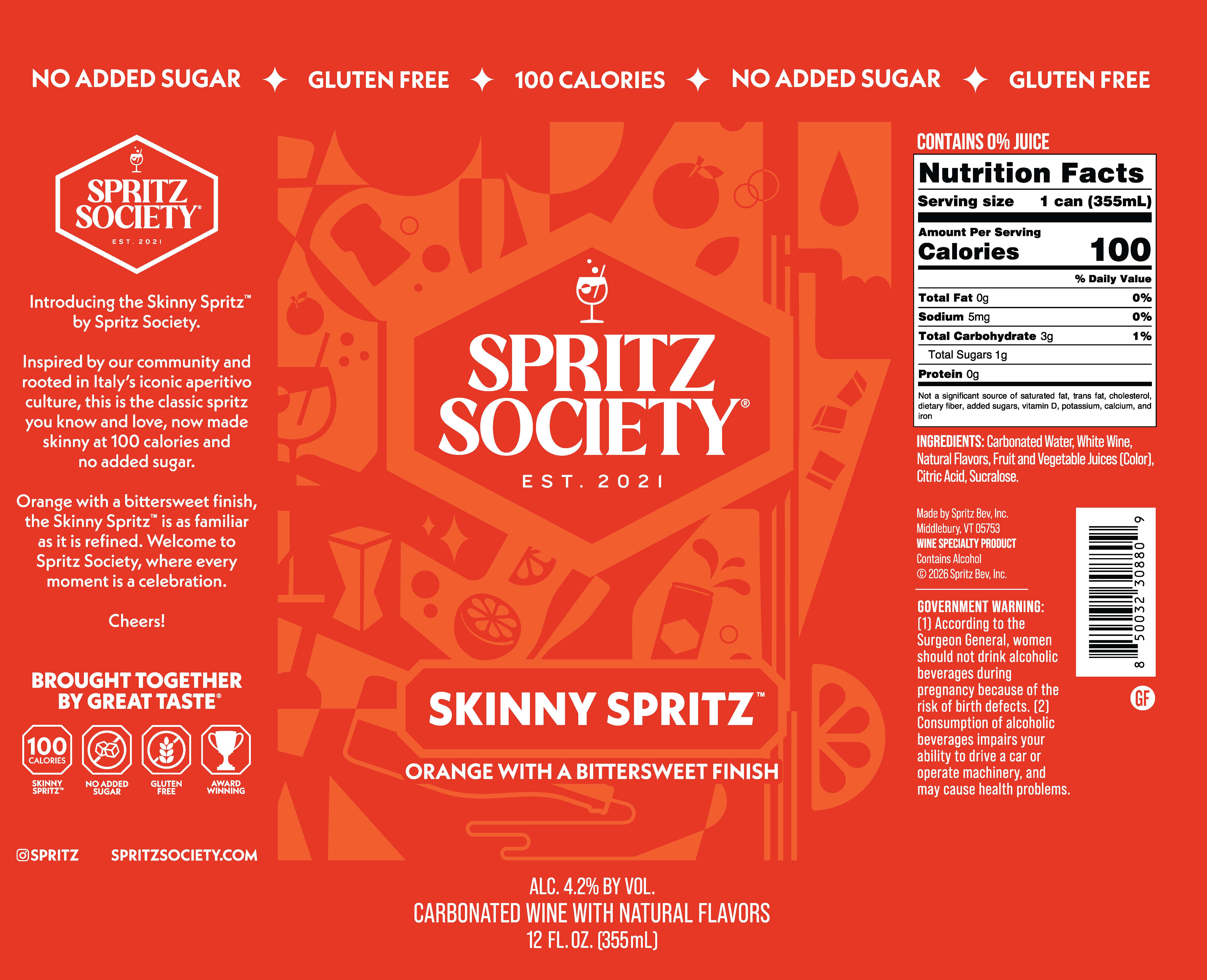 TABC label artwork for Spritz Society Skinny Spritz