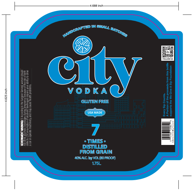 TABC label artwork for City Vodka