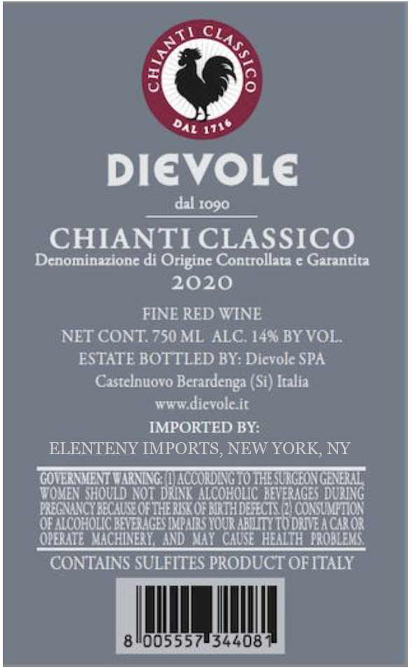 TABC label artwork for Dievole Catignano Chianti Classico