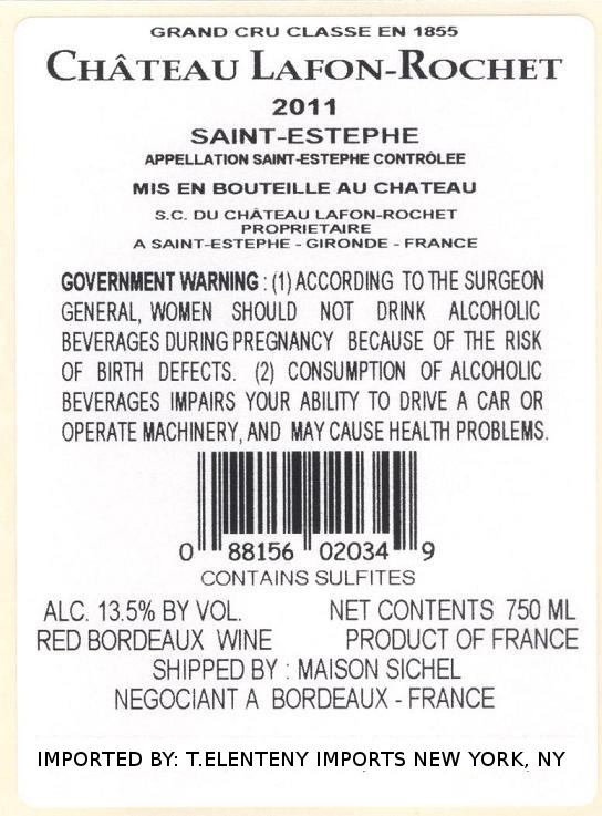 TABC label artwork for Chateau Lafon Rochet Saint Estephe