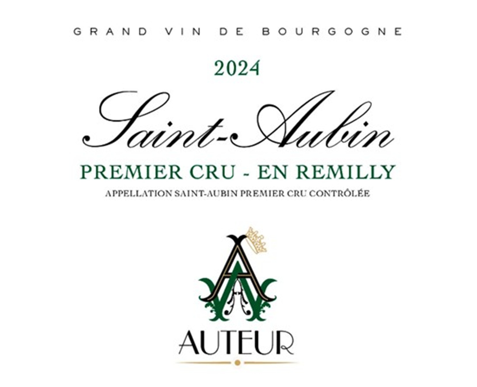 TABC label artwork for AUTEUR WINES PREMIER CRU - EN REMILLY