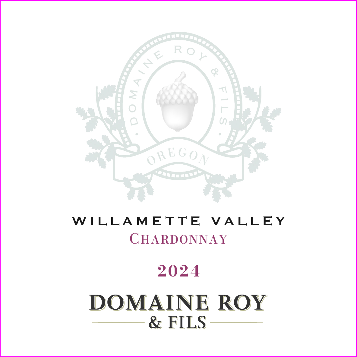 TABC label artwork for Domaine Roy & Fils Willamette Valley Chardonnay