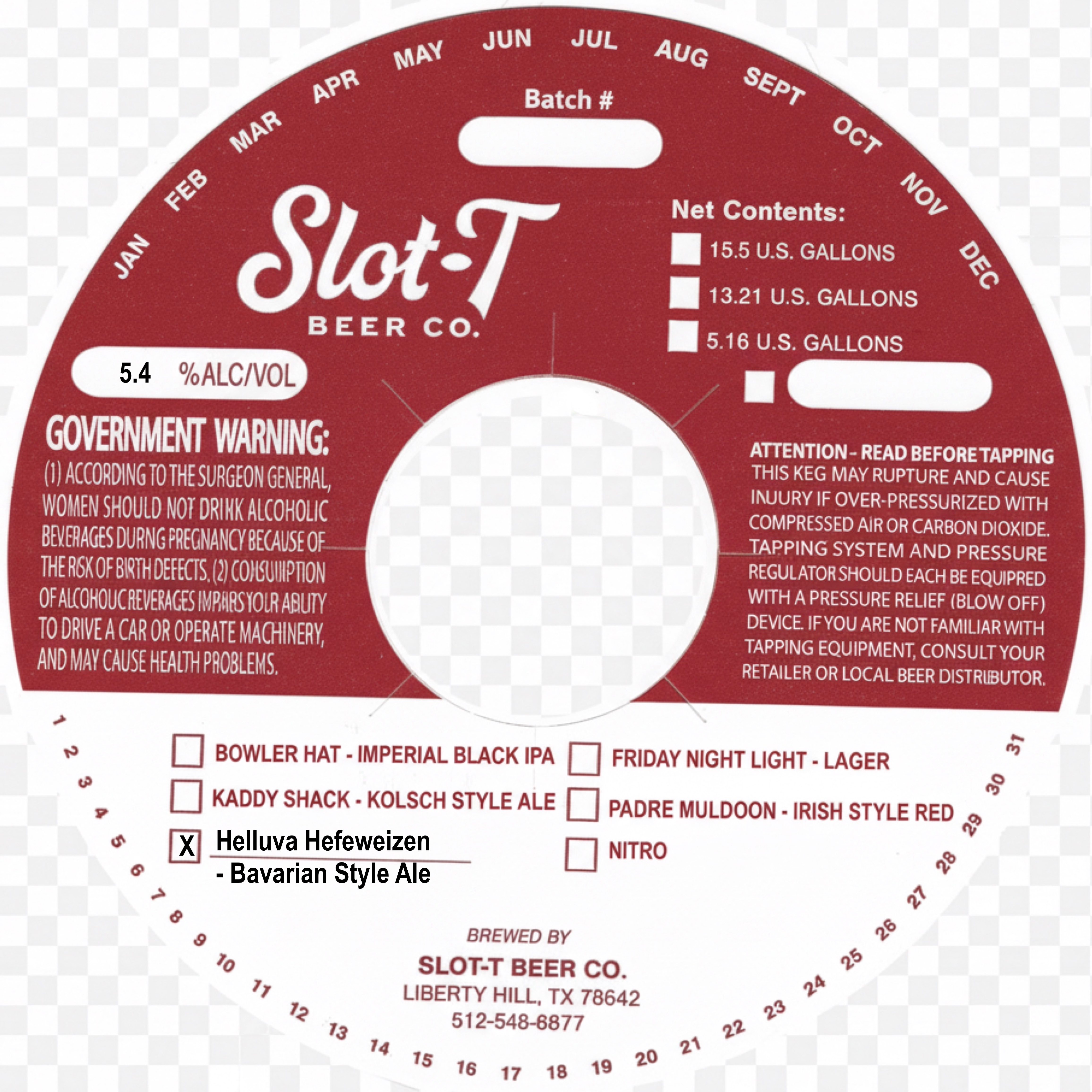 TABC label artwork for Helluva Hefeweizen
