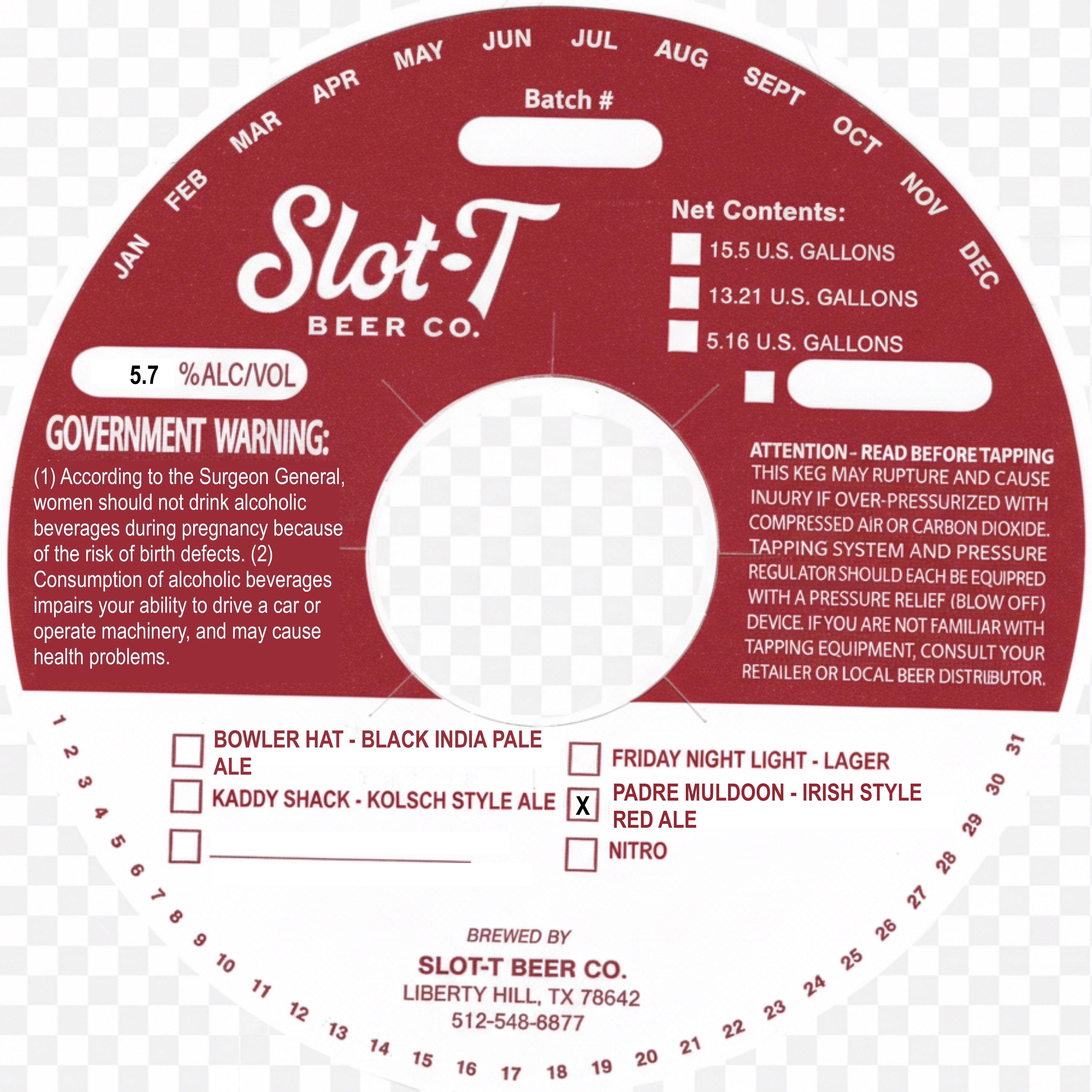TABC label artwork for Padre Muldoon