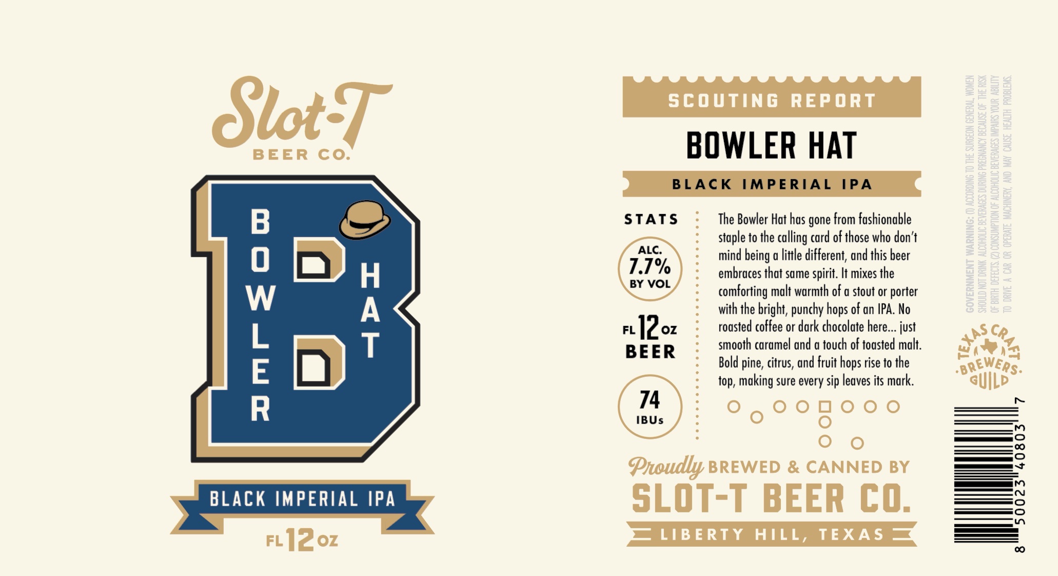 TABC label artwork for Bowler Hat