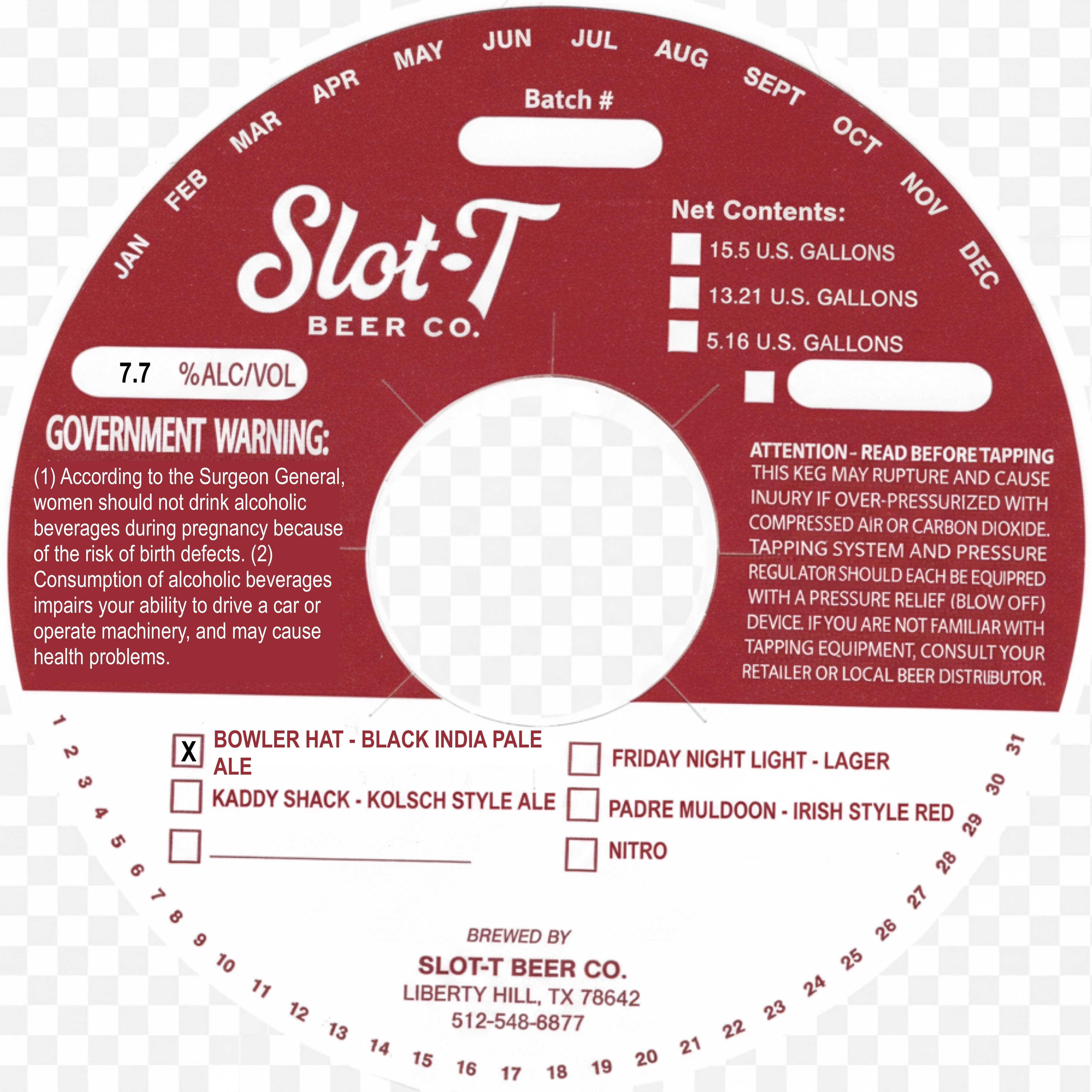 TABC label artwork for Bowler Hat