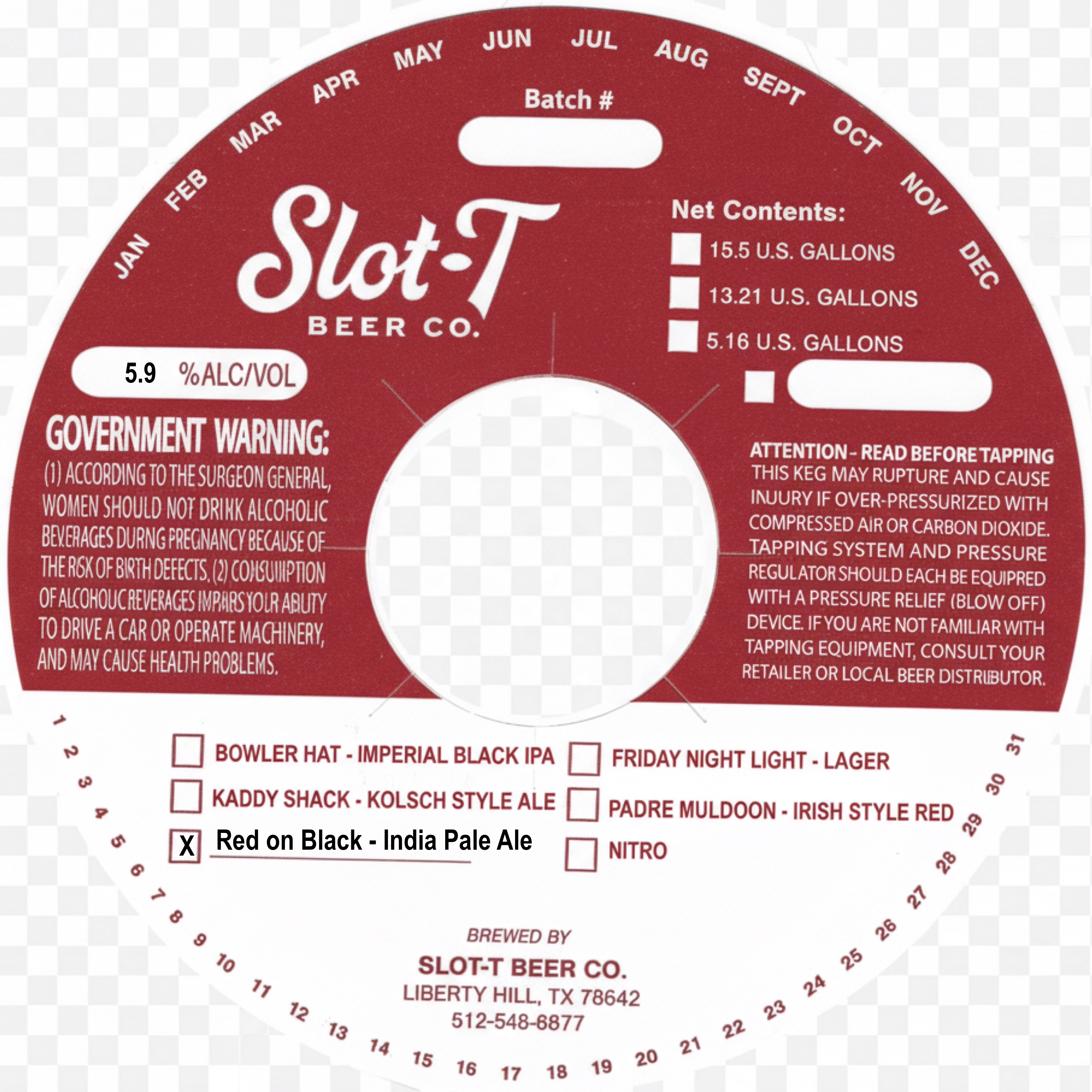 TABC label artwork for Red On Black