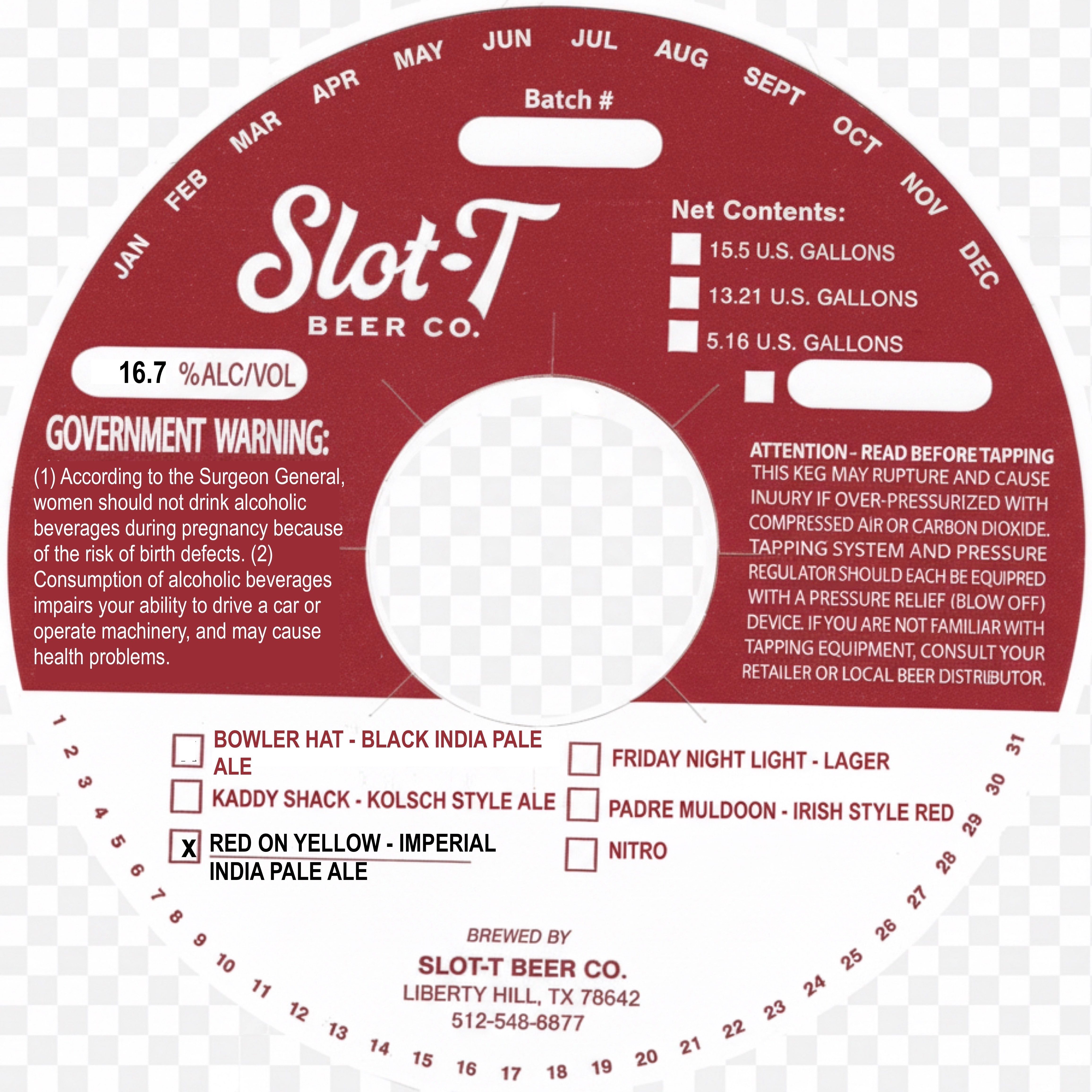 TABC label artwork for Red On Yellow