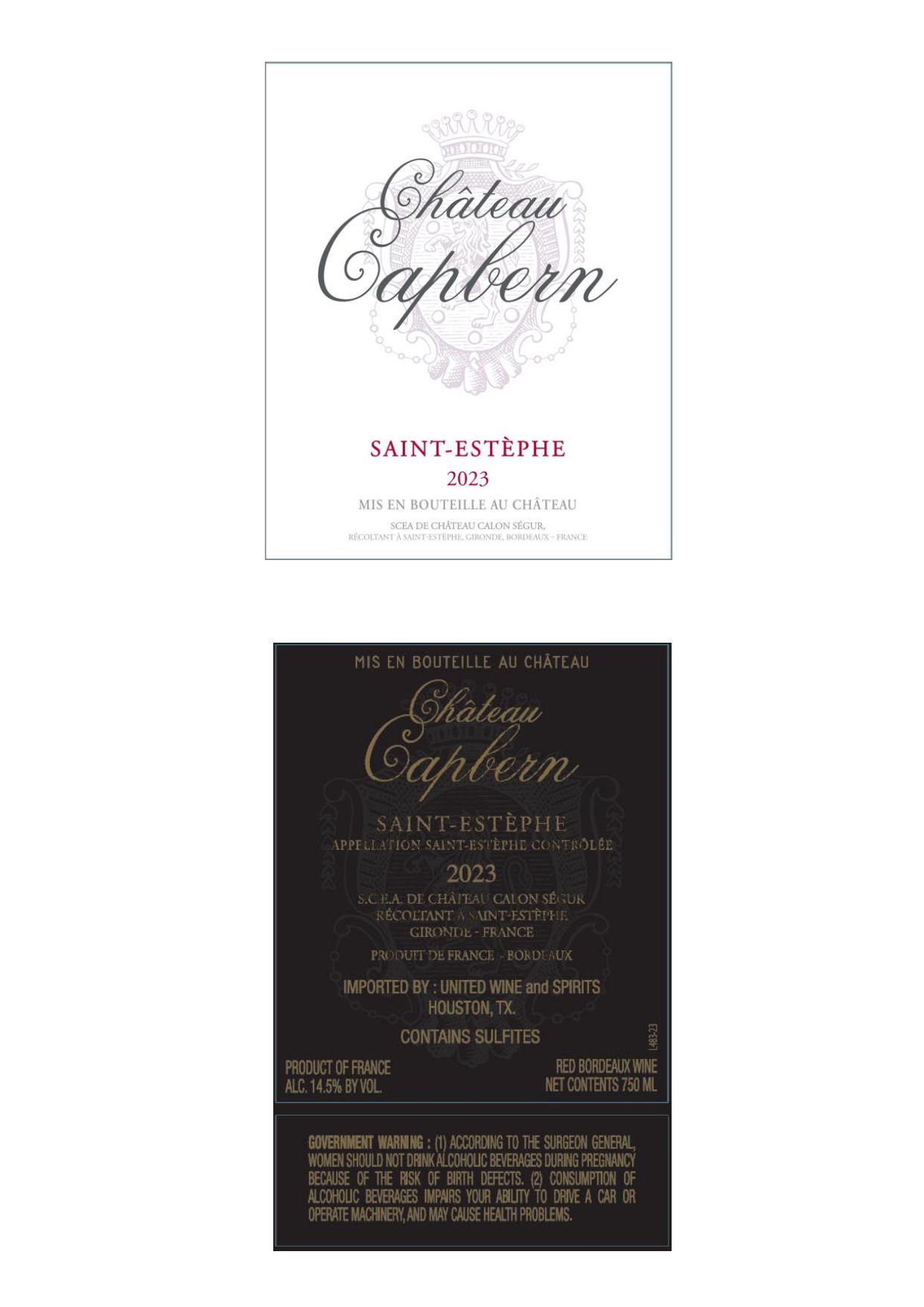 TABC label artwork for CHÂTEAU CAPBERN