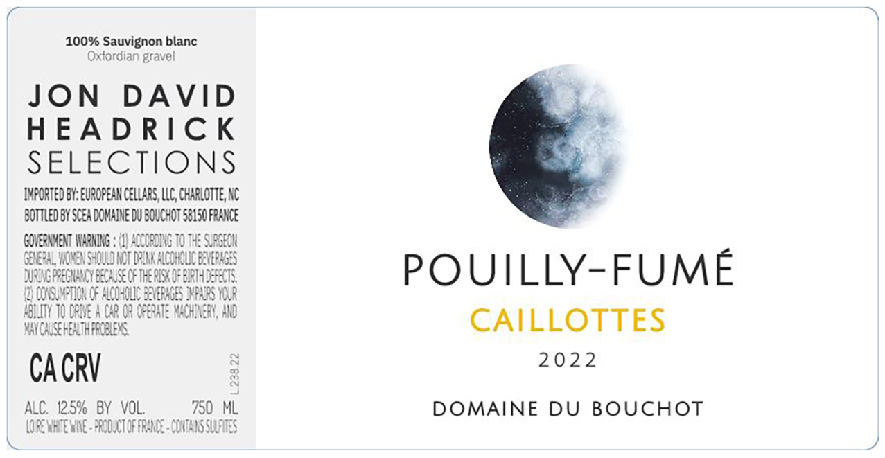 TABC label artwork for DOMAINE DU BOUCHOT CAILLOTTES LOIRE WHITE WINE