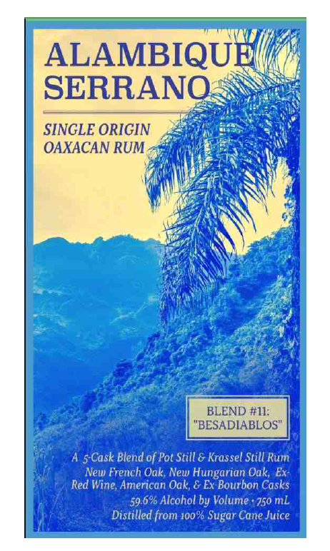 TABC label artwork for Alambique Serrano Blend #11 BESADIBLOS