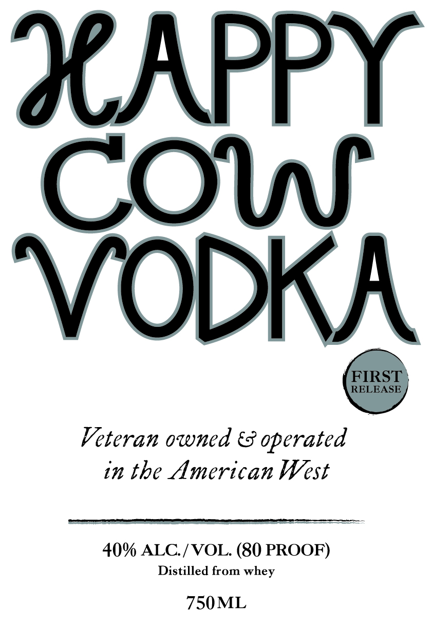 TABC label artwork for Happy Cow Vodka
