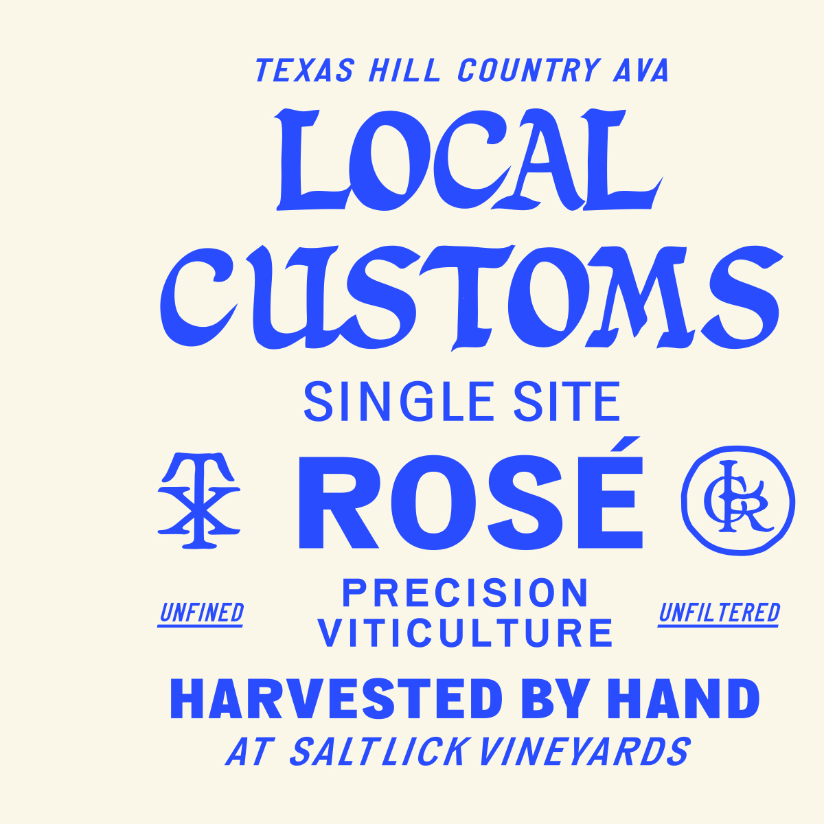 TABC label artwork for Local Customs Single Site Rosé Sangiovese Mourvedre